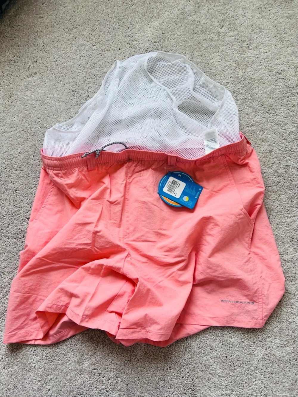 Columbia Men’s Coral Pink Omni shade 50 UPF Athletic fishing Shorts XXL